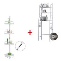 Pack estante de baño esquinero 4 niveles