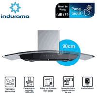 Campana Decorativa Indurama Cei-90nevc Negro 90 Cm Indurama