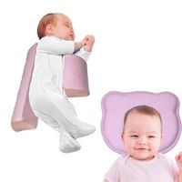 Cojín Anticaídas y Almohada Anti Cabeza Plana Bebé Rosado  Teraflex