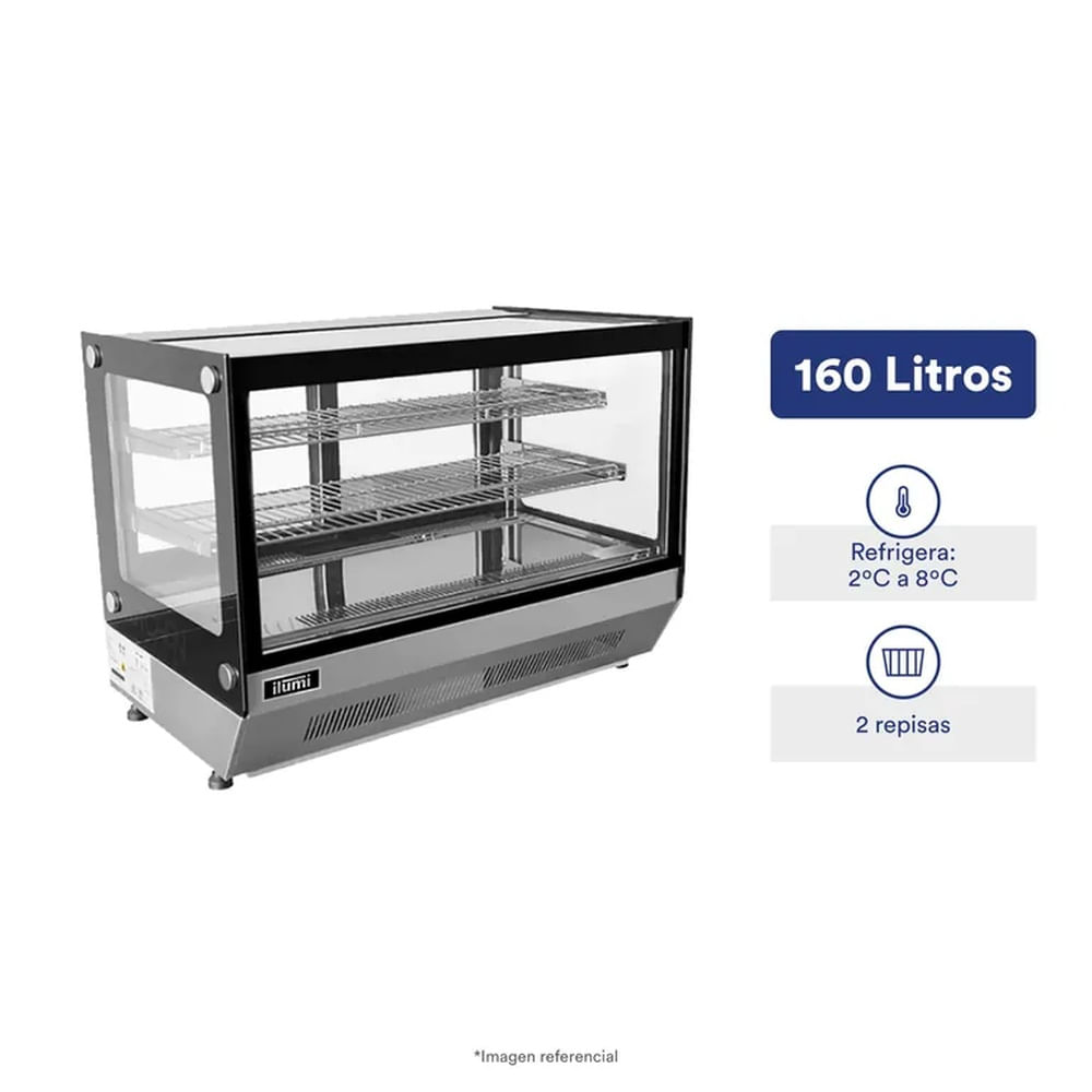 Vitrina refrigerada de sobremesa de 160 litros