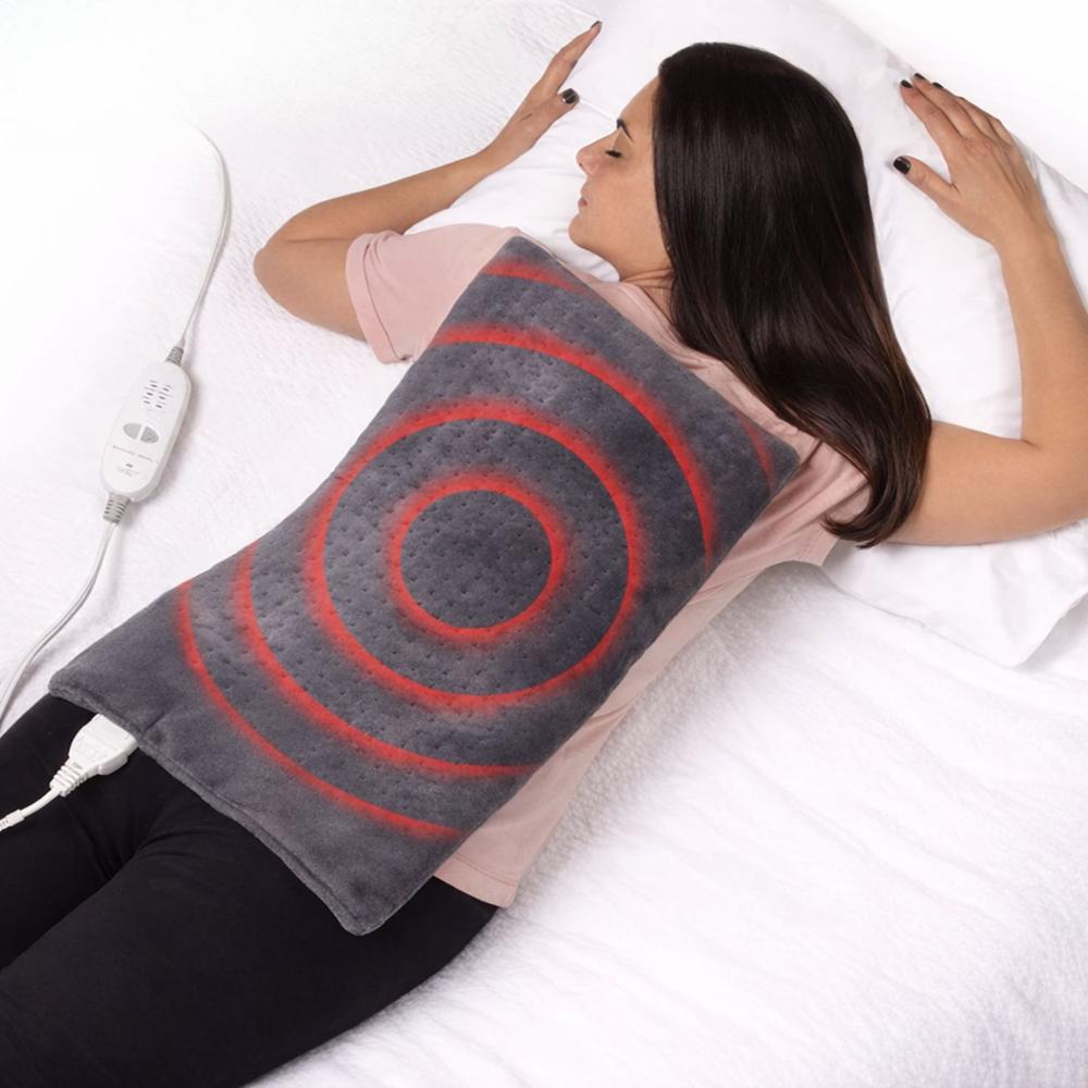 Manta Eléctrica Térmica con Masaje Vibratorio Calor Ajustable y Franela Suave