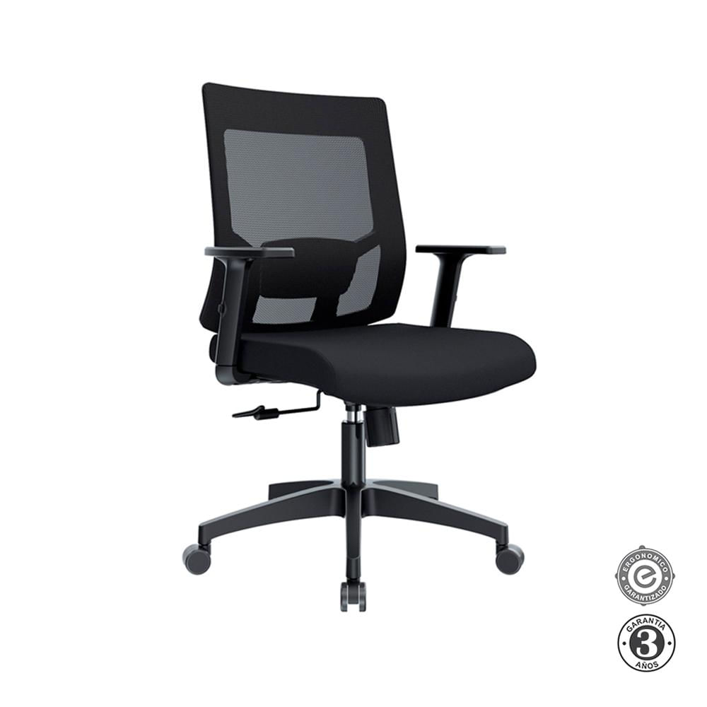 Silla Ergonómica Radius Basculante Brazos 3D Nylon Negro Althea Confort