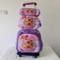 Mochila Escolar Capibara con Ruedas Lila