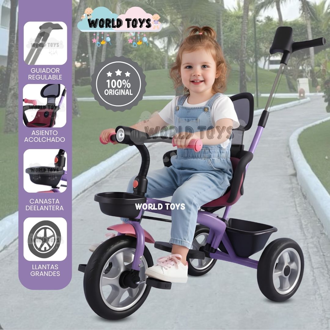 Triciclo Guiador para Niños Rose Morado