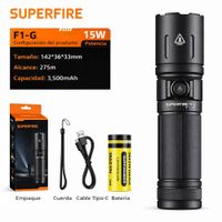 Mini Linterna Led Recargable Superfire F1-g Usb-c  negro
