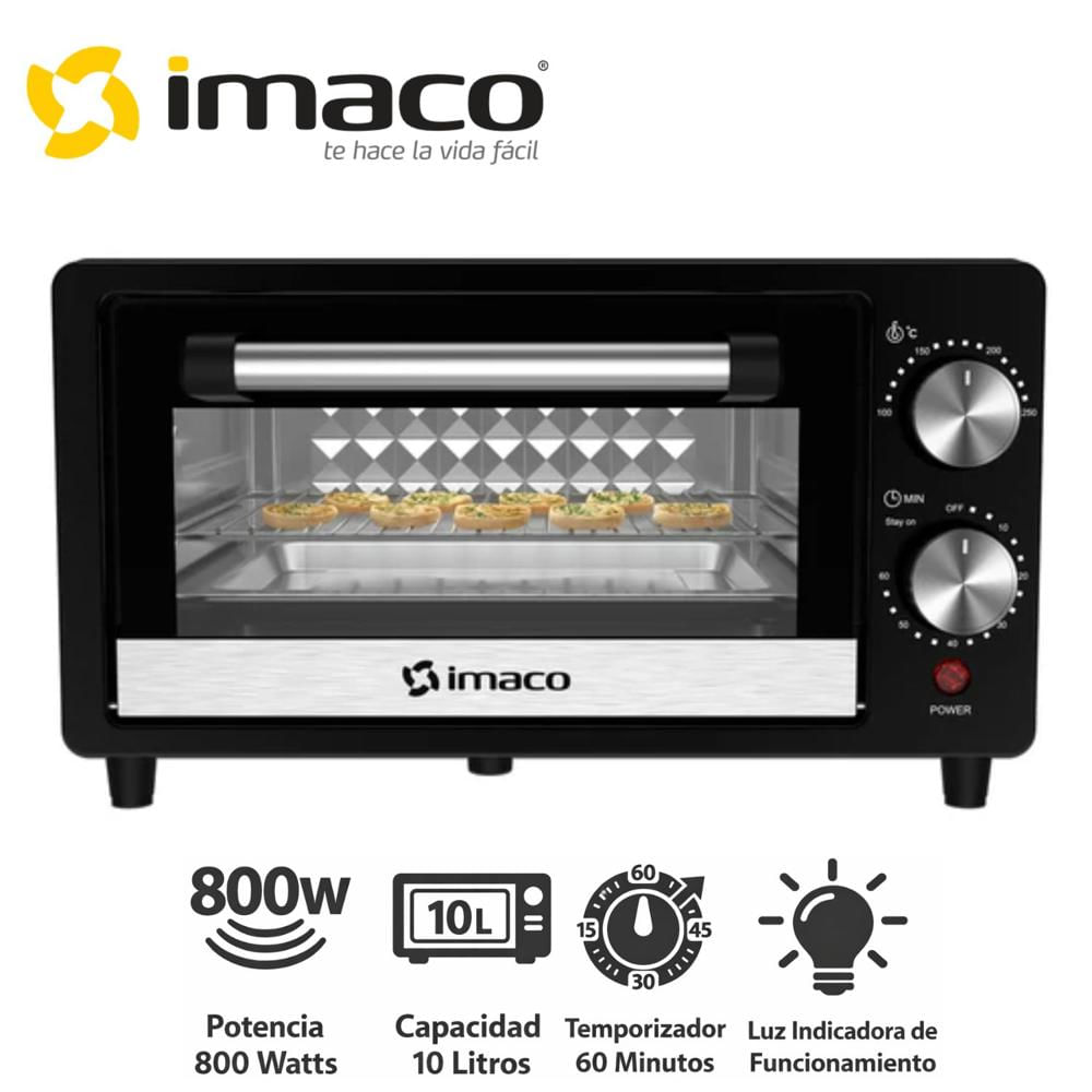 Horno eléctrico Imaco HE10N de 10 litros temperatura regulable de 100º a 250º C