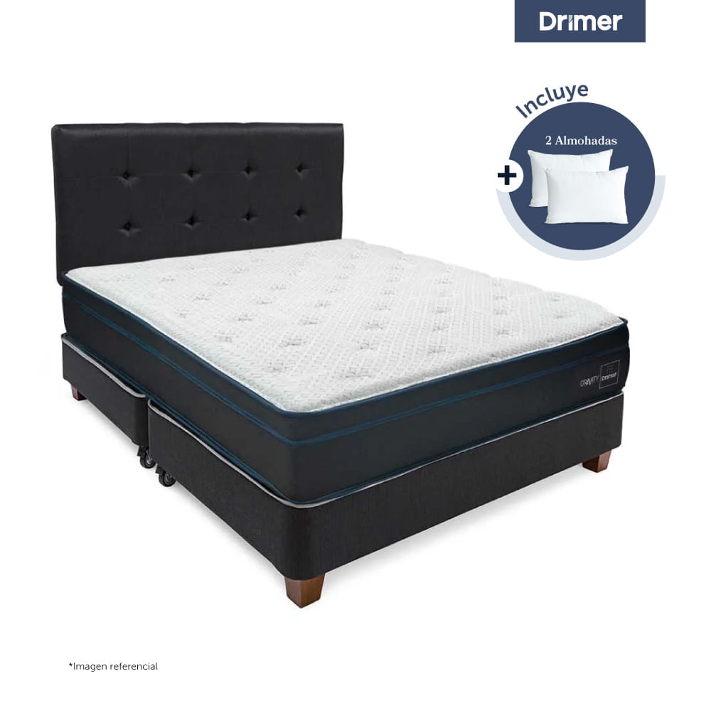 Dormitorio DRIMER Gravity Antiacaros King + 2 Almohadas Dormitorio DRIMER Gravity Antiacaros King + 2 Almohadas