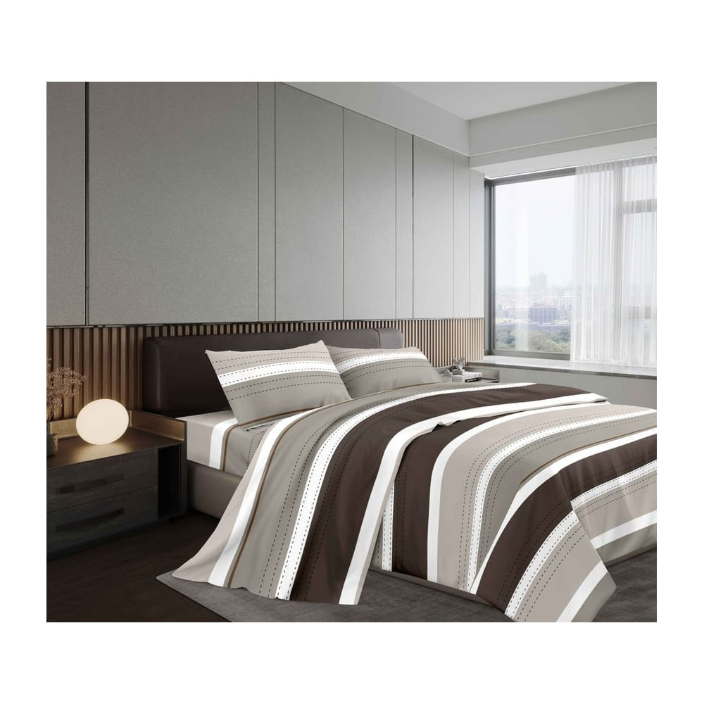 JUEGO DE SÁBANAS 4 PIEZAS 4800 HILOS 2 PLAZAS Y MEDIA