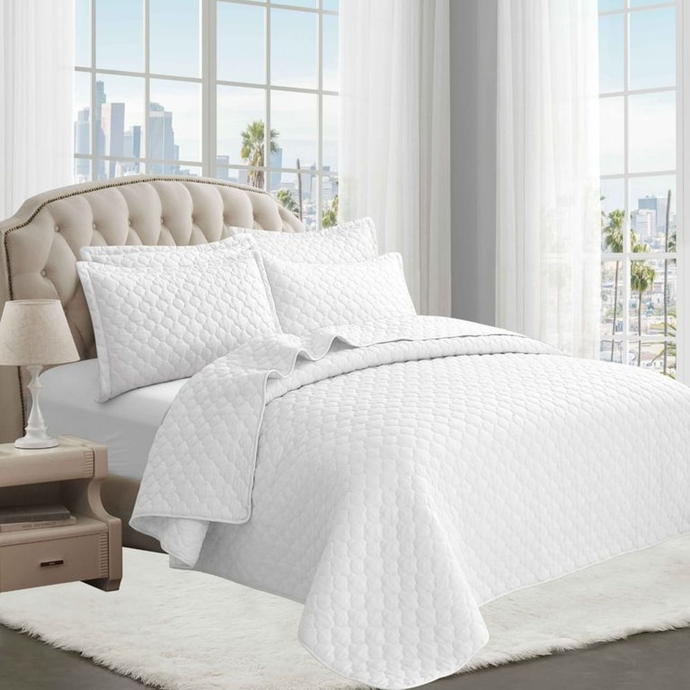 CUBRE CAMA 1 PIEZA TELA CON TELA DE VERANO 2 PLAZAS