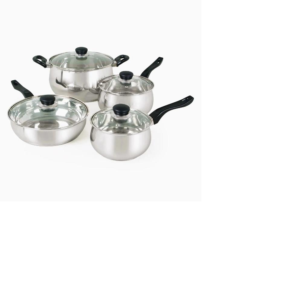 Juego de Ollas Oster Rametto 8 piezas Acero Inoxidable Plateado