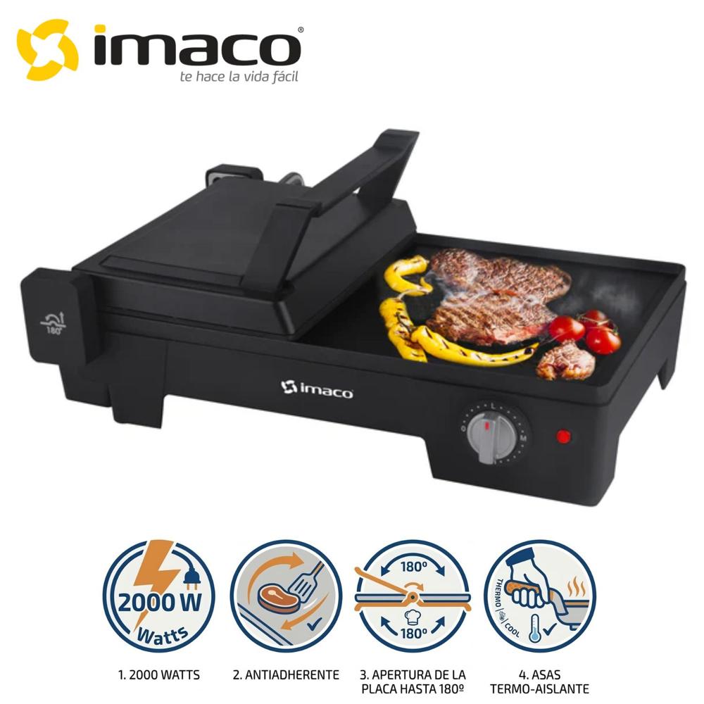 Parrilla grill Imaco IG1016E 2 en 1 extendible hasta 180 Grados