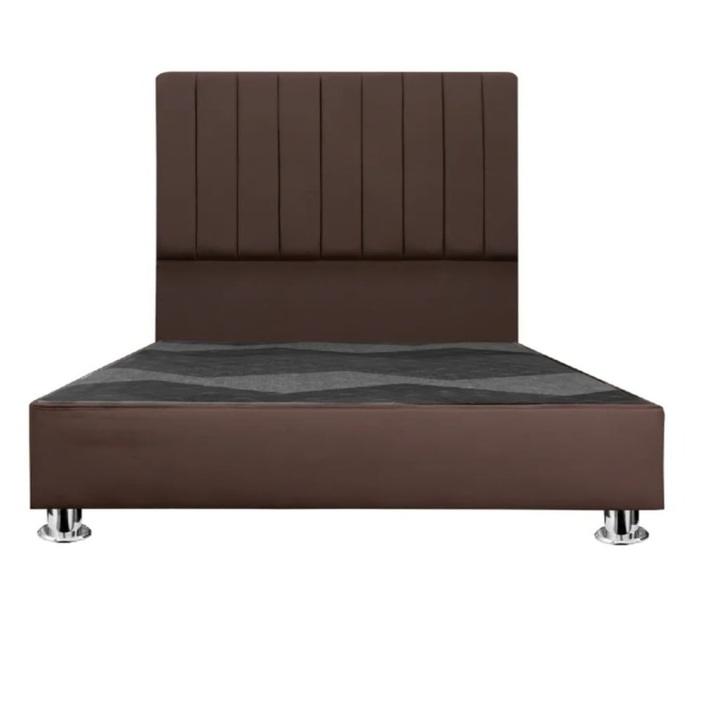 CAMA PLAZA Y MEDIA CANELÓN MARRÓN