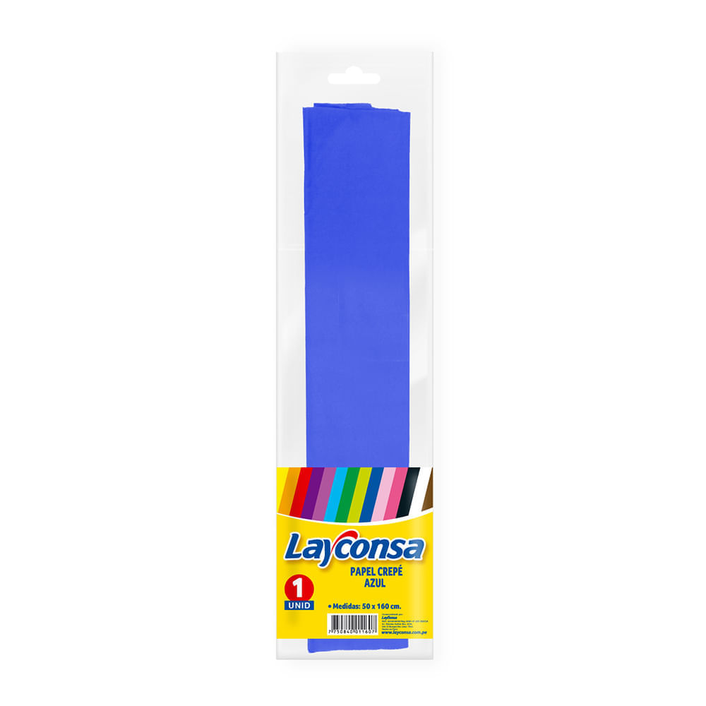 Papel Crepé LAYCONSA Azul Bolsa 1un Papel Crepé LAYCONSA Azul Bolsa 1un