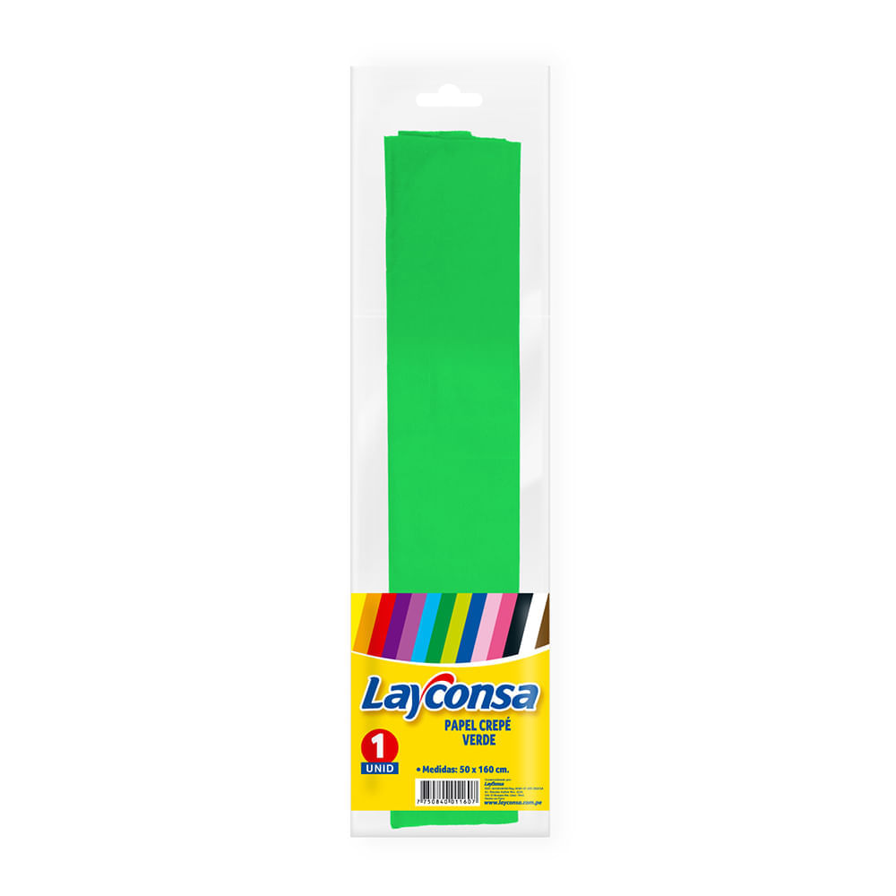 Papel Crepé LAYCONSA Verde Bolsa 1un Papel Crepé LAYCONSA Verde Bolsa 1un