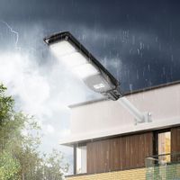 Lámpara Solar para Poste 200W 600 LEDs de Alta Iluminación Alumbrado Público Exterior