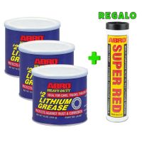 ABRO Grasa Multipropósito de Litio 2 Ámbar LG-857 Pack x 3 y Regalo Grasa Super Red LG-921