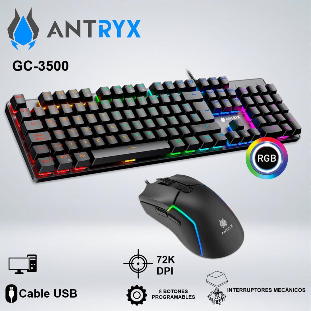 TECLADO GAMER ANTRYX GC3500 Y MOUSE