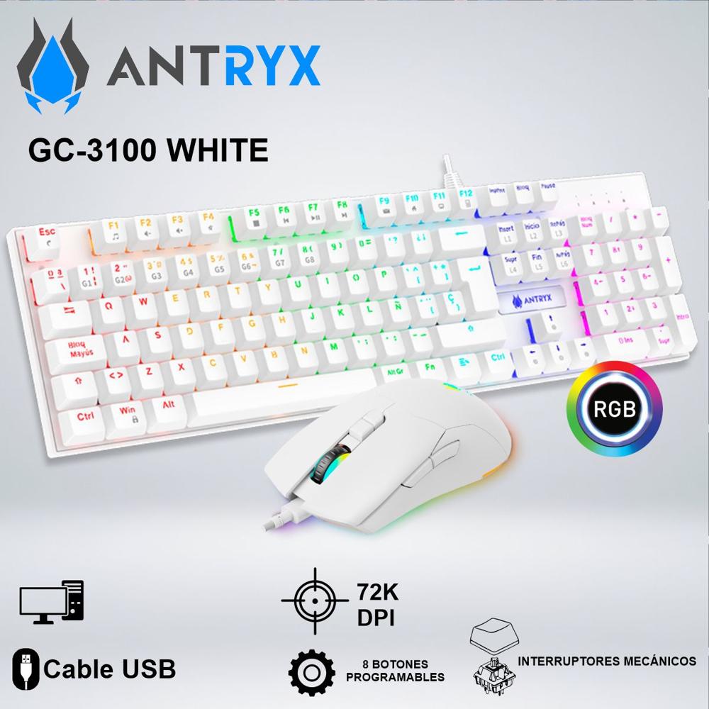 TECLADO GAMER ANTRYX GC3100 WHITE
