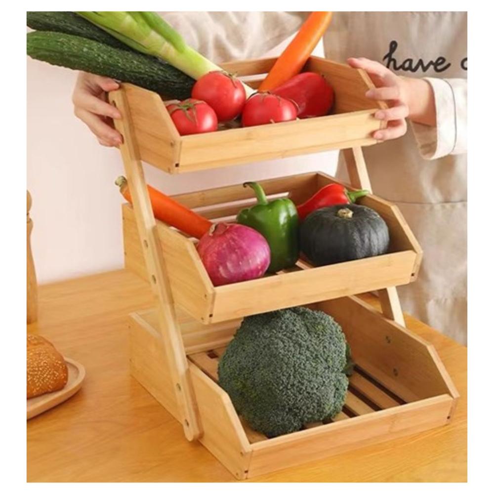 Bandeja de 3 Niveles Mutiuso de Bambu