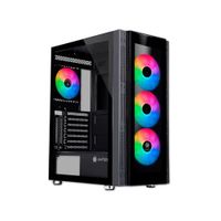 Gabinete Mid Tower Antryx RX-260 con 4 Ventiladores RGB y Diseño en Negro Ideal para Gaming
