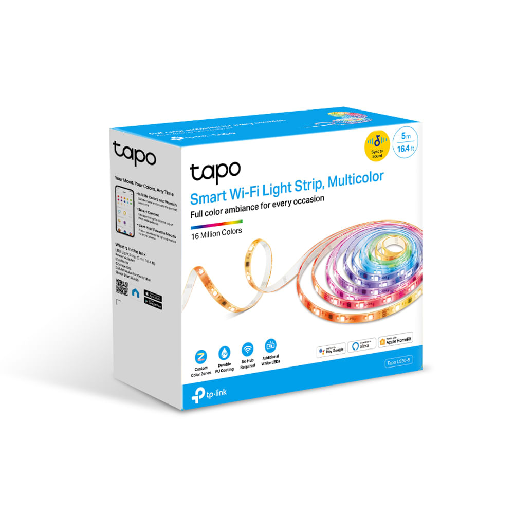 Tapo L930-5 tira LED de 5 m, 13 W, 16 millones de colores - iluminación ambiental personalizable