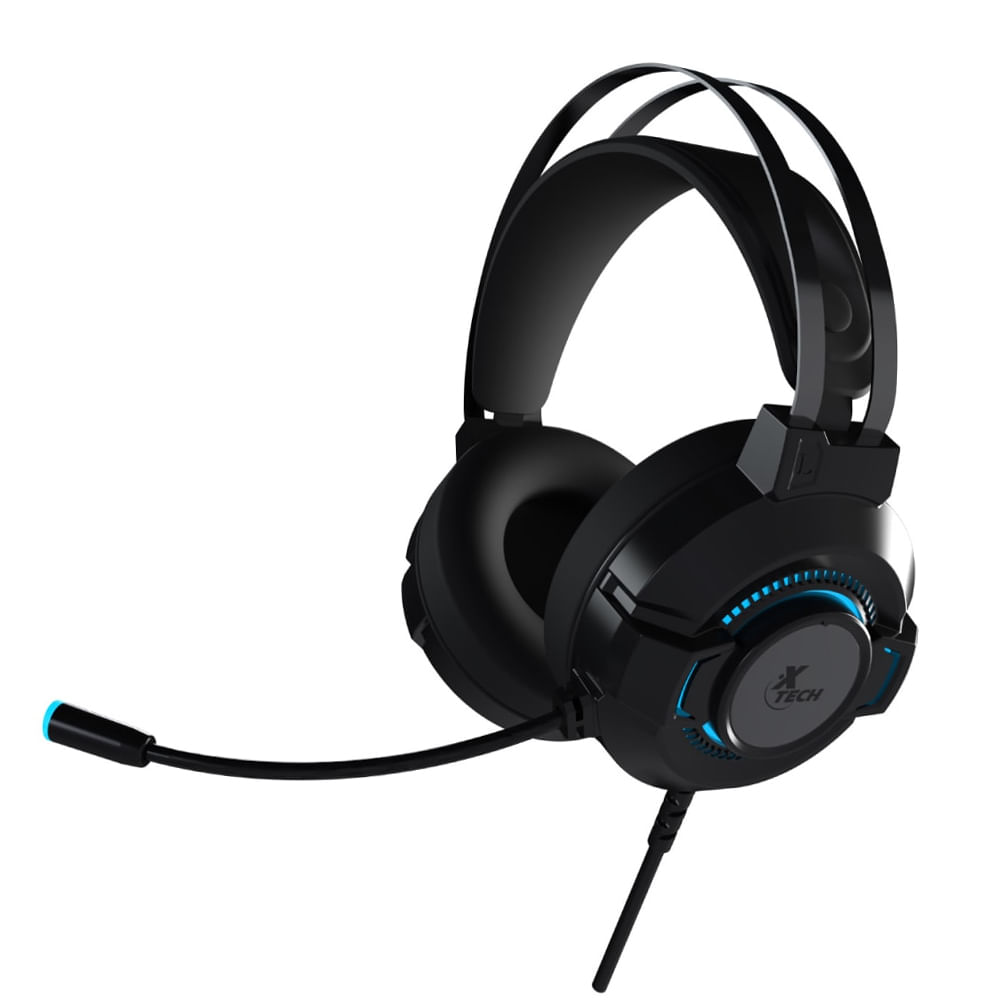 Headset Xtech XTH-565, con cable 3.5mm/USB, ideal para PC y consola de videojuegos, sonido nítido.