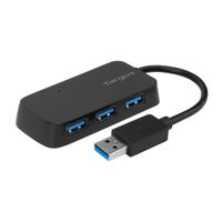 HUB USB Targus de 4 puertos USB-A 3.0 en color negro - Conexión rápida y versátil para tus disposit