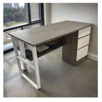 Escritorio Moderno Gris 2 Niveles 3 Cajones 120cm Modelo 2026 ZZ428