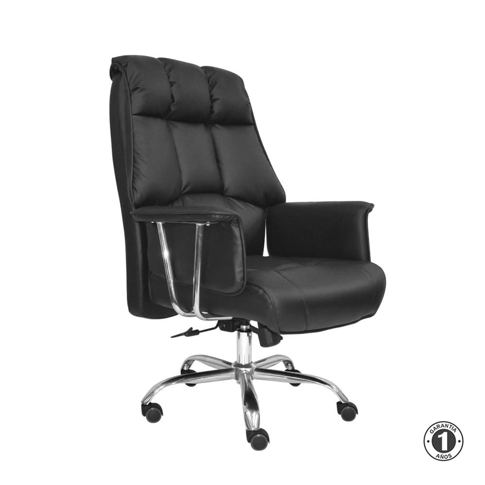 Silla Giratoria Sum Cuero Negro Althea Confort