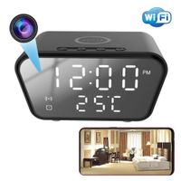 Cámara Espía Reloj Despertador WiFi Con Carga Inalámbrica Transmisión en Tiempo Real y App Móvil