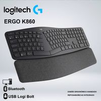 TECLADO LOGITECH ERGO K860 WIRELESS USB BLUETOOTH  NEGRO