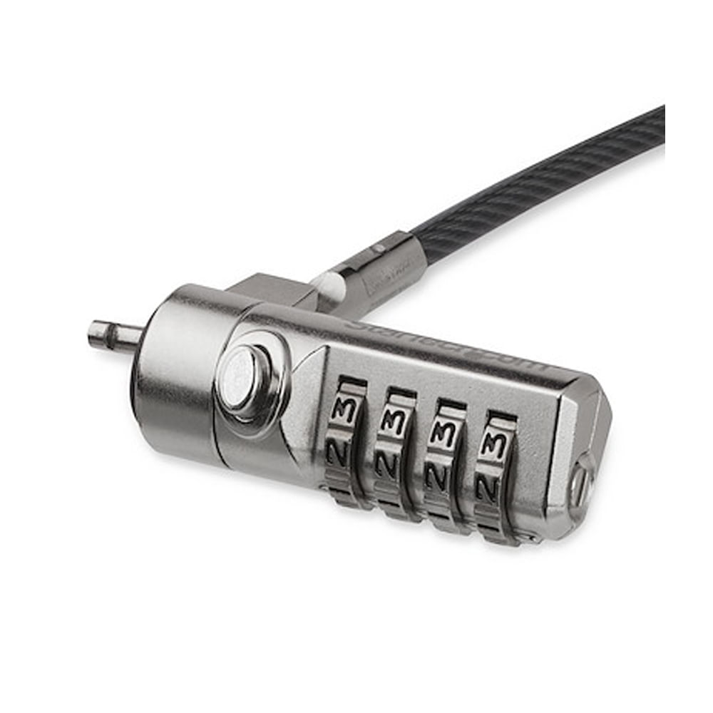 Cable antirrobo de 2m StarTech con candado de combinación de 4 dígitos para laptops y monitores