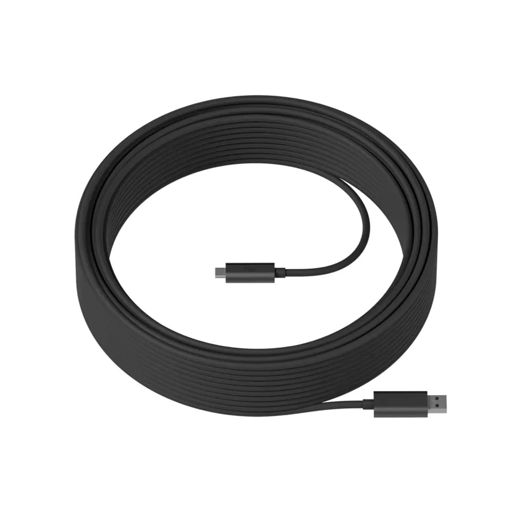 Cable USB Logitech Strong 25 m - USB A a USB-C, 3.2 Gen 2, alta velocidad y durabilidad