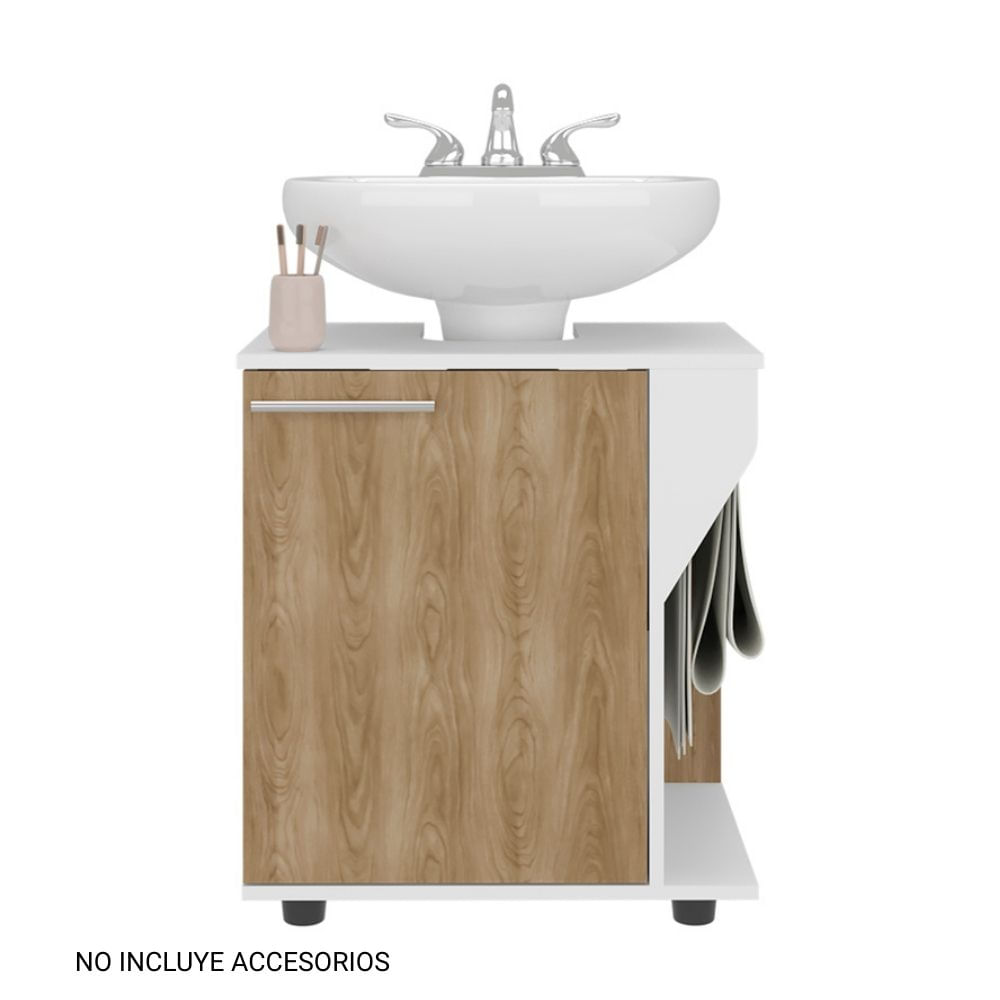 Mueble Lavamanos Phillips 1 Puerta Blanco Fresno Tuhome