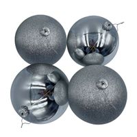 Set x 4 Bolas de Árbol 15cm Silver Orange