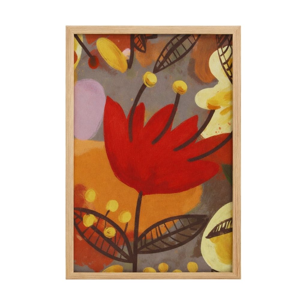 Cuadro Canva Tropycal 4 40x60cm con marco Mdf Orange