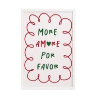 Cuadro Canva More Amore Por Favor 40x60cm con marco Mdf Orange
