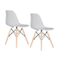 Set x 2 Sillas de Diseño Fija Eames Gris Bonno