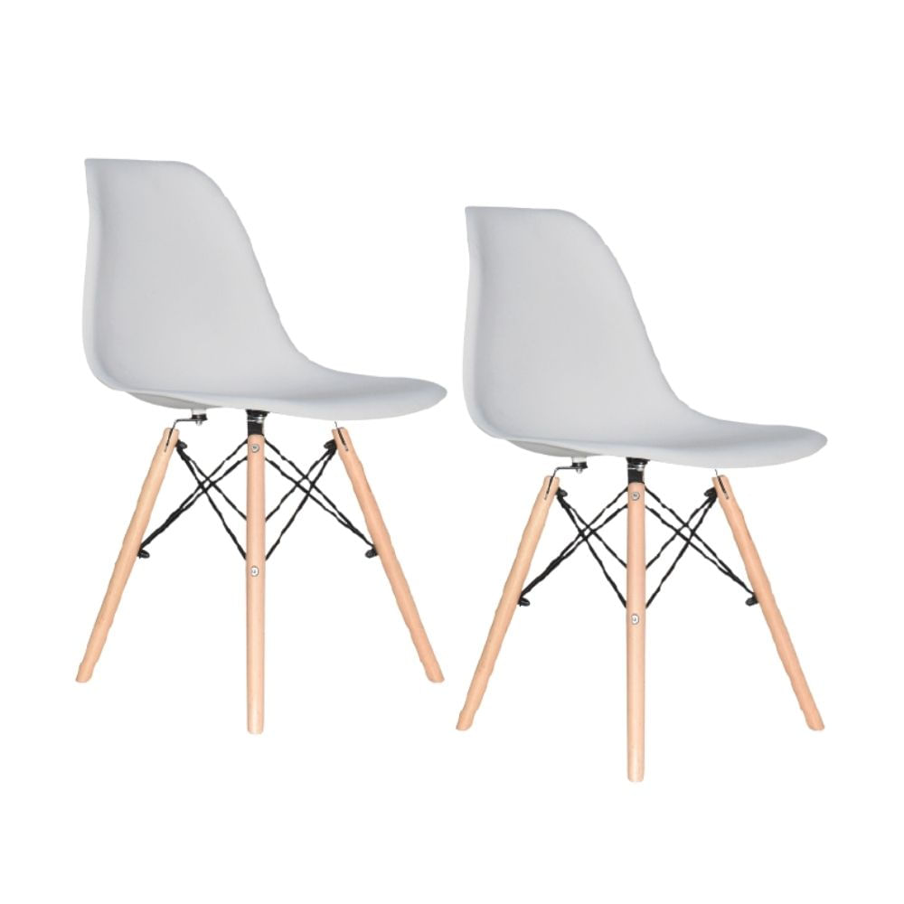 Set x 2 Sillas de Diseño Fija Eames Gris Bonno