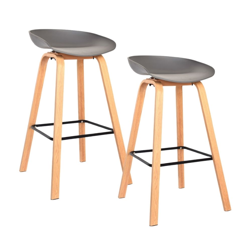 Set x 2 Bancos de Bar Altos Fijos Misuri Gris Bonno