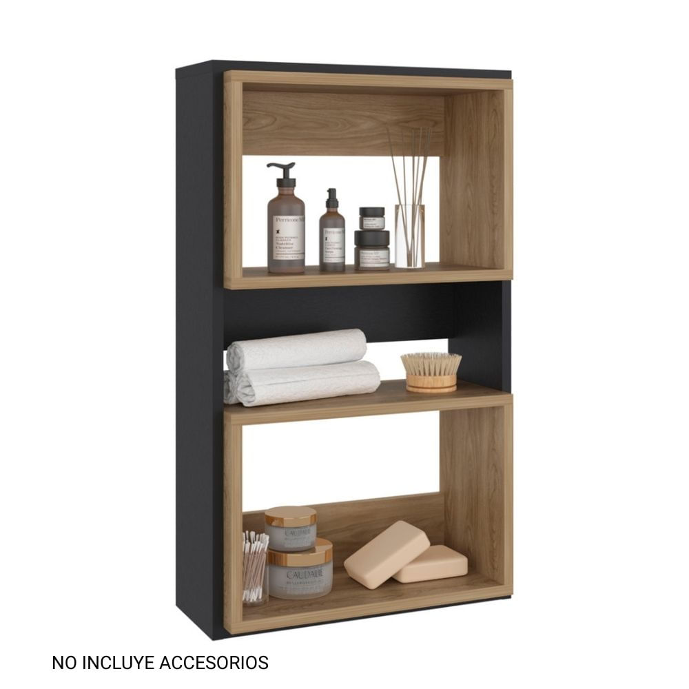 Mueble Auxilar Muro Baño Eco Wengue y Fresno Tuhome