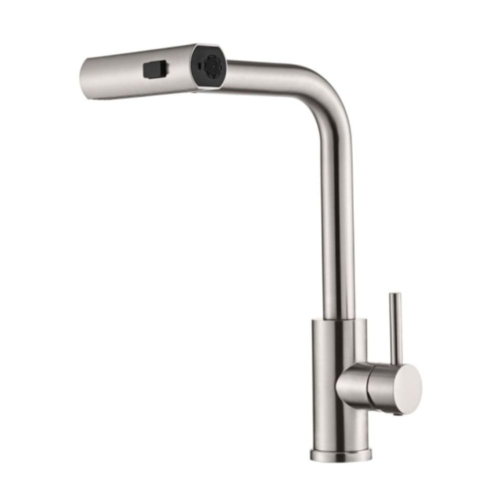 Grifería Eco Monocomando Medium con Pico Extraible Inoxidable Trebol