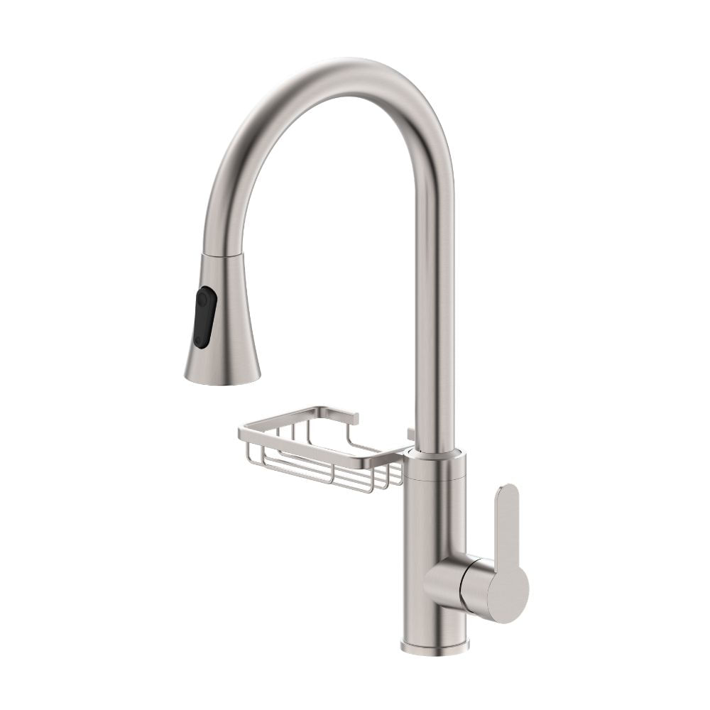 Grifería Eco Monocomando Pico Extraible + Canastilla Inoxidable Trebol