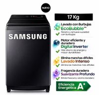 Lavadora Samsung 17Kg  WA40F17E7CPE  EcoBubble Gris Grafito