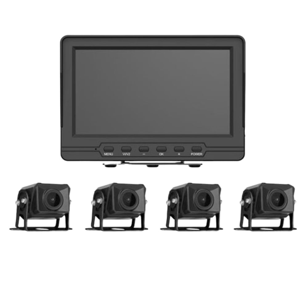 Kit de Seguridad HIKVISION: 4 Cámaras, Monitor LCD, Cables - Vigilancia Móvil Eficiente y Completa