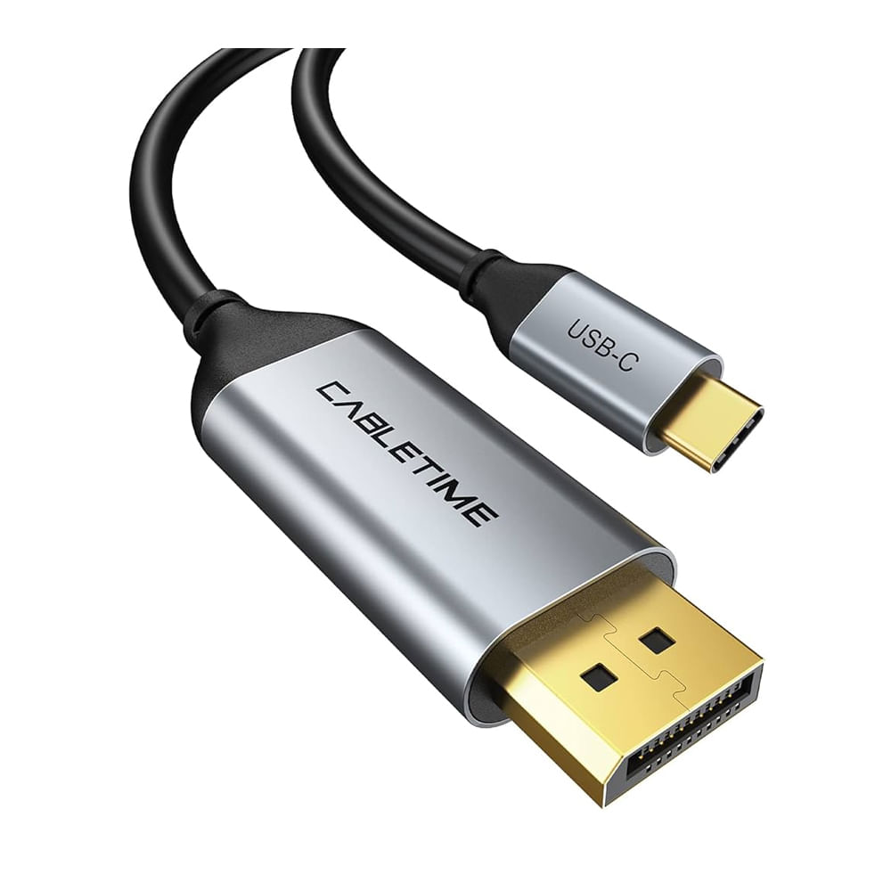 Cable USB-C a DisplayPort 1.8m CABLETIME CC20K, resolución 4K a 60Hz - Conexión rápida y confiable