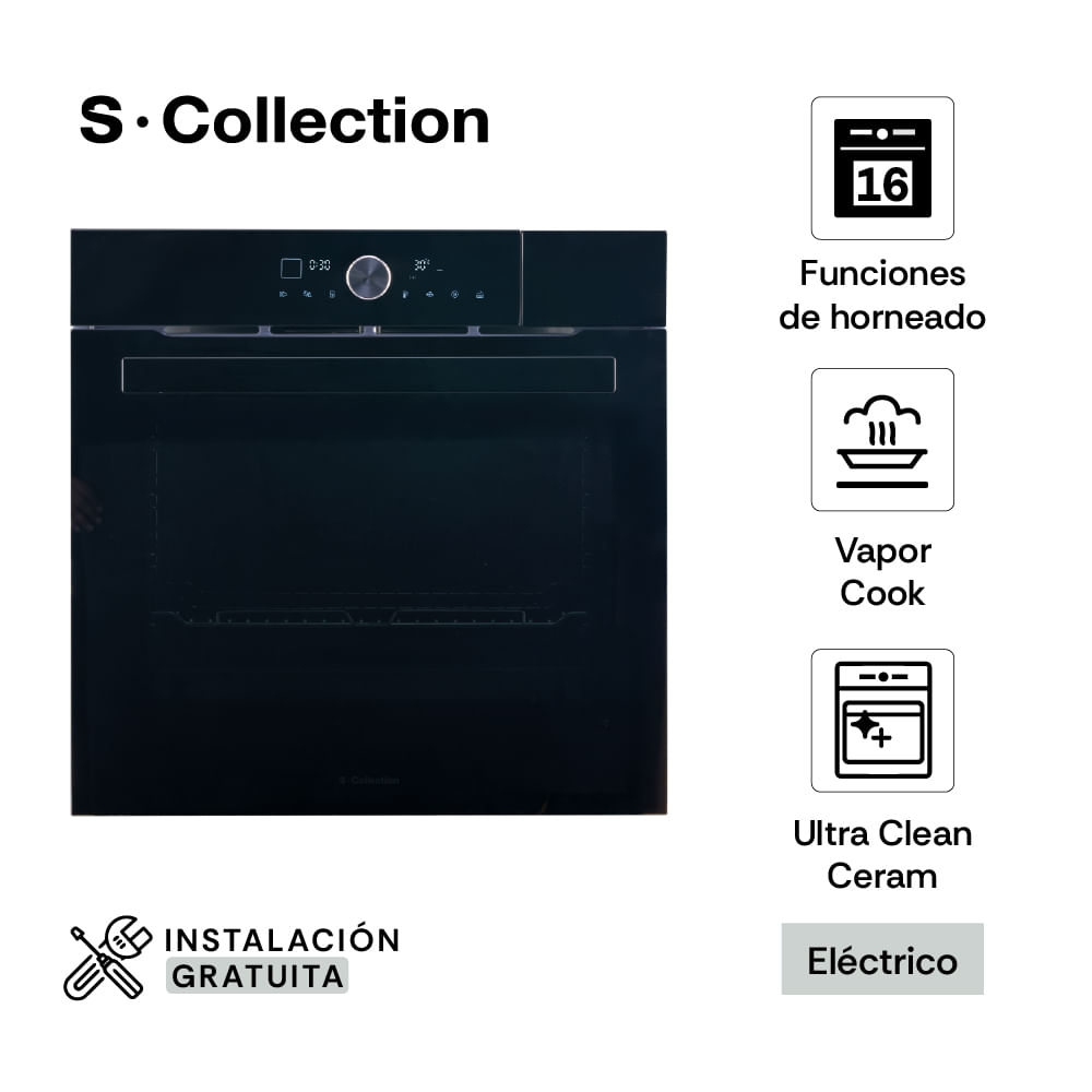 Horno Empotrable Eléctrico 75L Scollection Pure Black D2 Air Fryer & Vapor Cook
