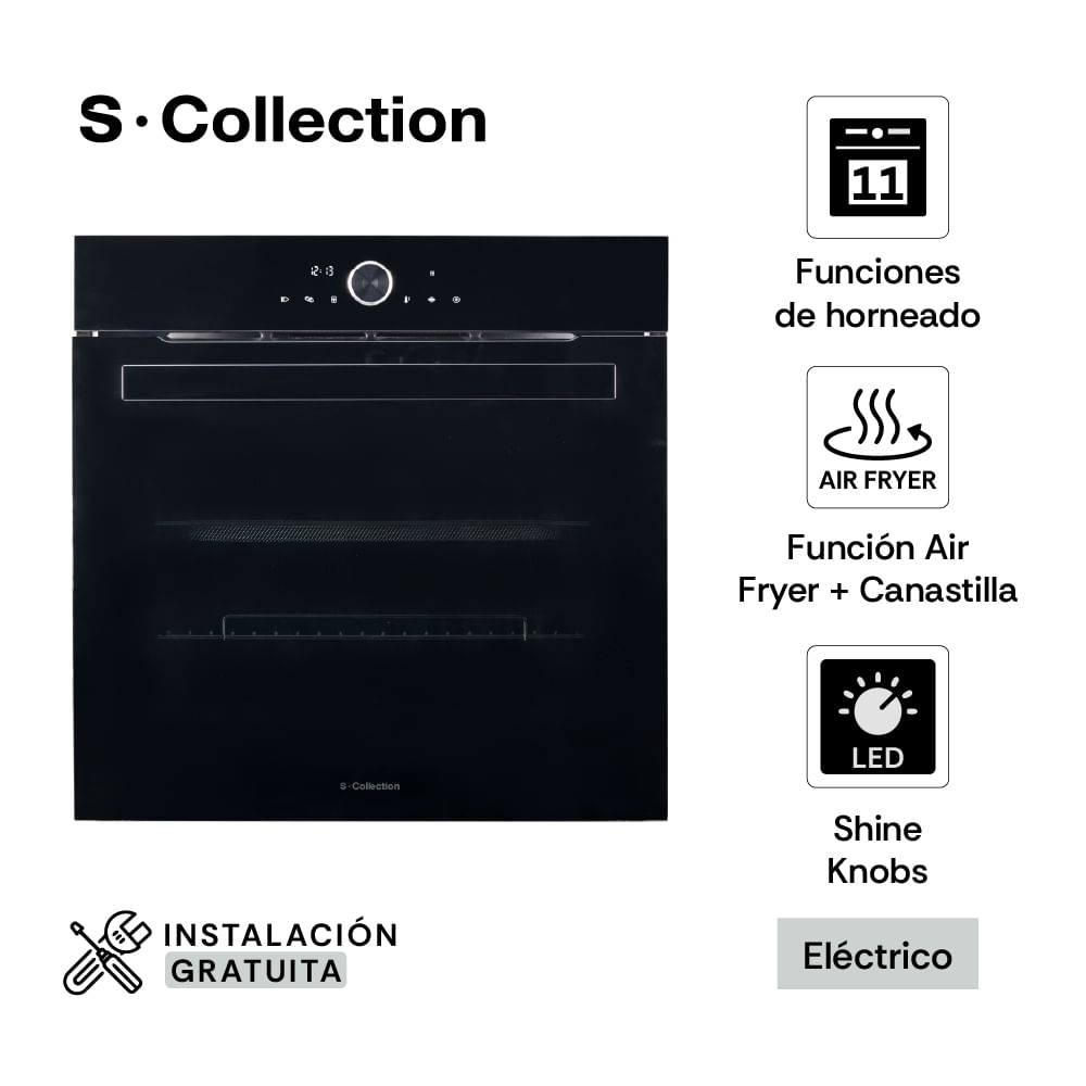 Horno Empotrable Eléctrico 75L Scollection Pure Black D1 Air Fryer