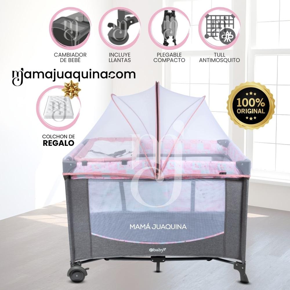 Cuna Corral NELA Light Pink con Colchón