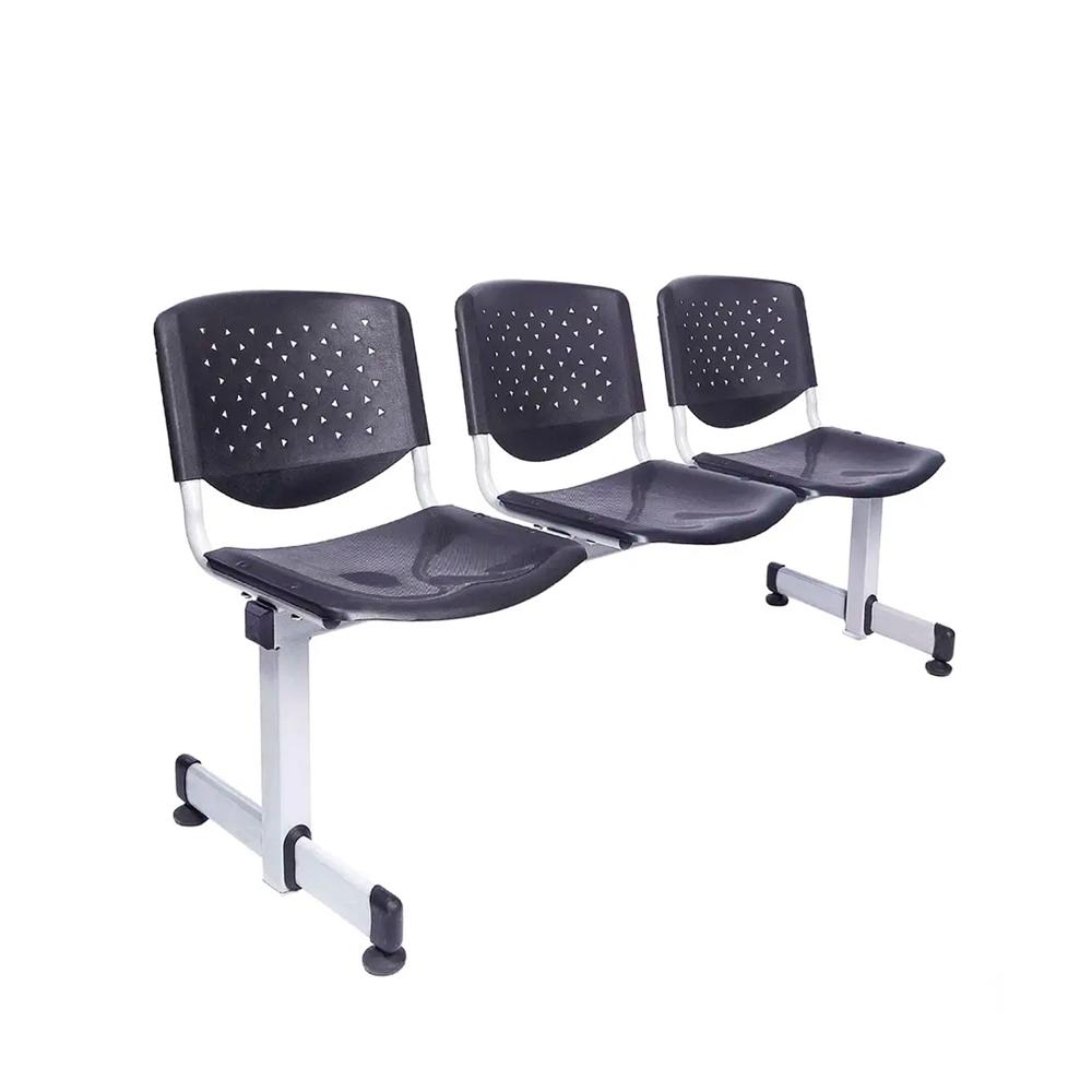 Tandem De Espera Prisma Ve Negro 3 Asientos Eg Althea Confort